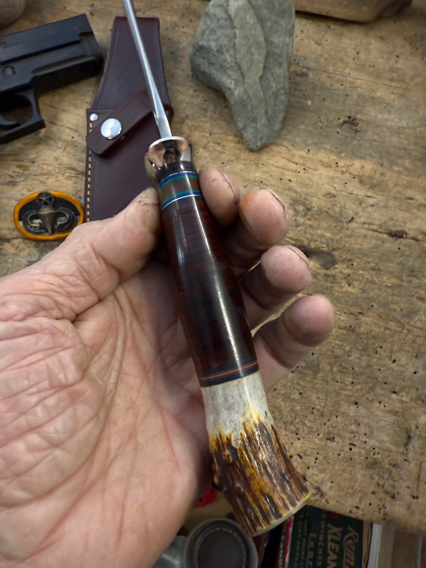 Model 1 - 6" Fighter Nickel Horse Hide Crotch Stag