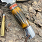 Treeman Special Hunter 6" AEB-L Stainless NS Sambar Stag Aluminum Crows beak butt. Giraffe sheath.