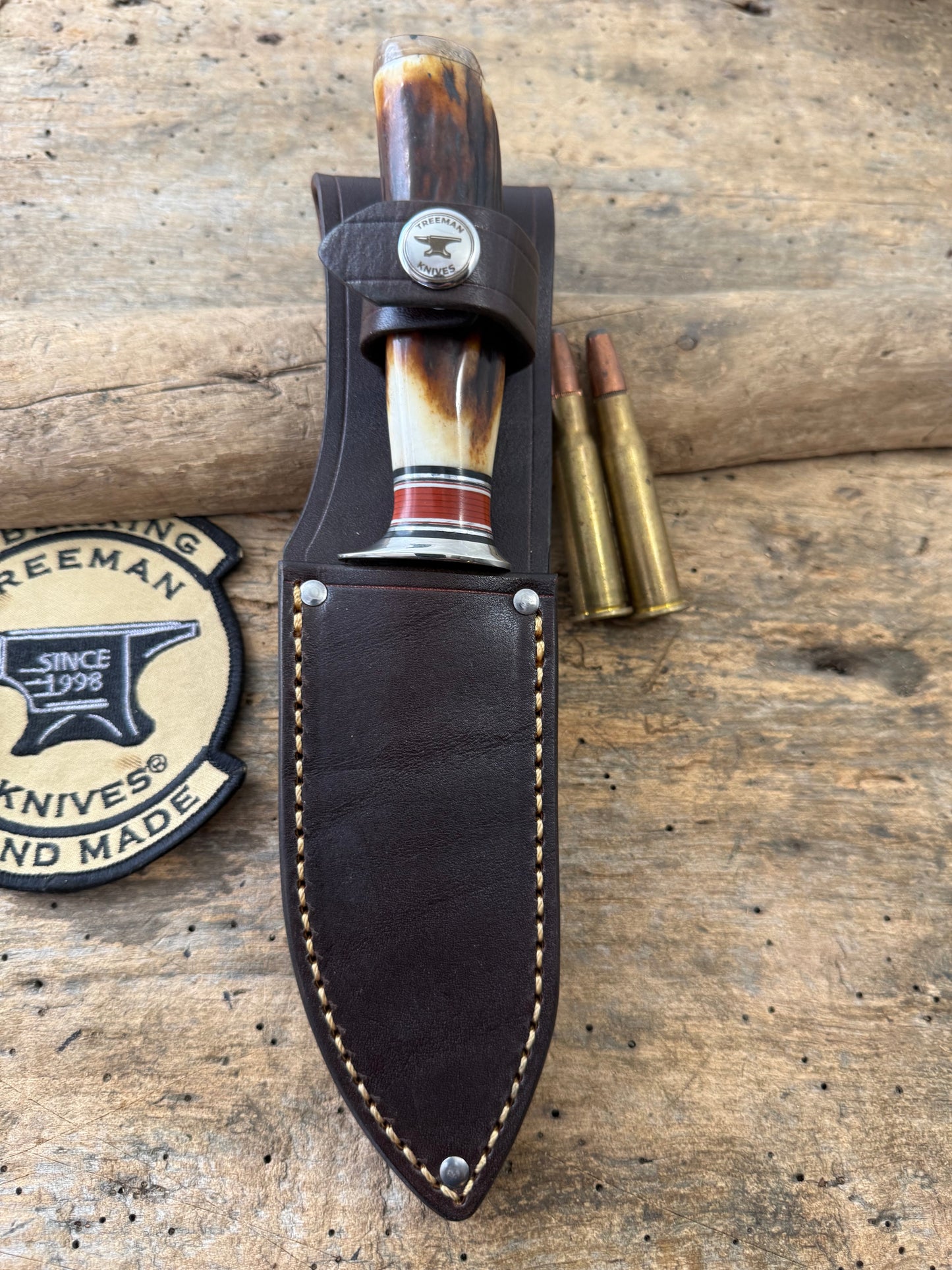 Treeman Special Hinter 4 1/4" AEB-L stainless Nickel Guard 120 Year old German Stag Ivory butt cap