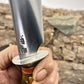 Treeman Special Hunter 6" AEB-L Stainless NS Sambar Stag Aluminum Crows beak butt. Giraffe sheath.