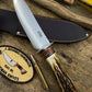 Treeman 6" Drop Point Hunter AEB-L stainless . NS Stag Mammoth