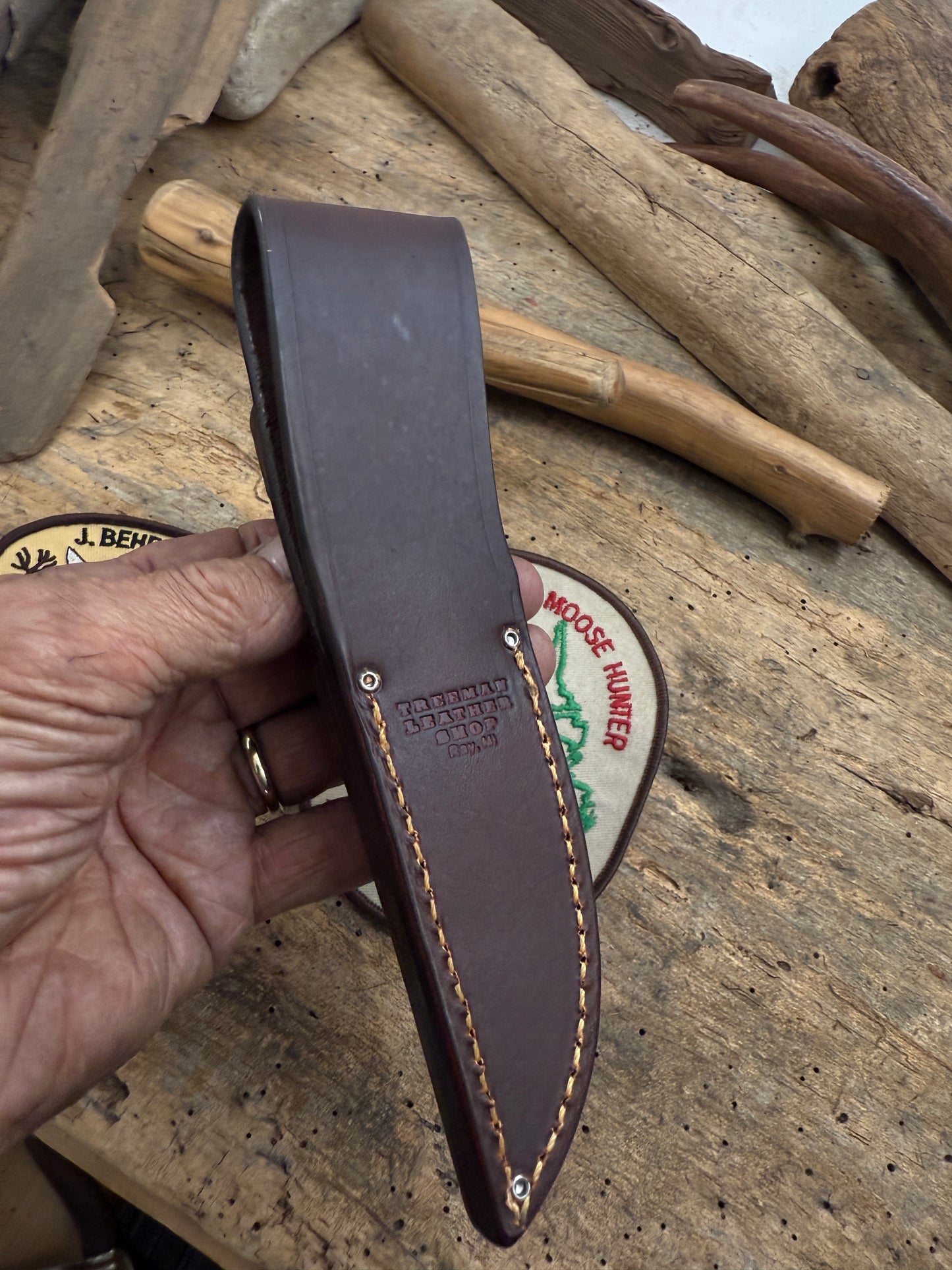 Trout 3.5" AEB-L Razor Blade Steel Moose Horn Mammoth Ivory Shark