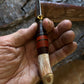 Vintage Treeman Hunter Made 2004 5 1/4" O1 Forged Blade Crotch Stag Water Lily Horse Hide Sheath