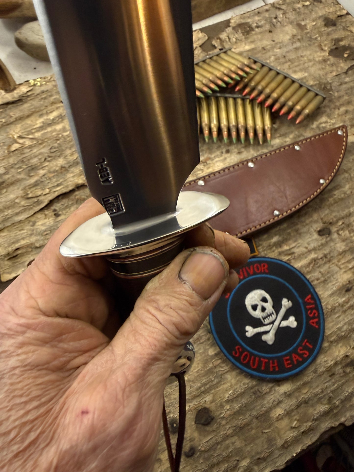 J. Behring Handmade 8" Model 1 Heavy Duty AEB-L Stainless Skull Fighter