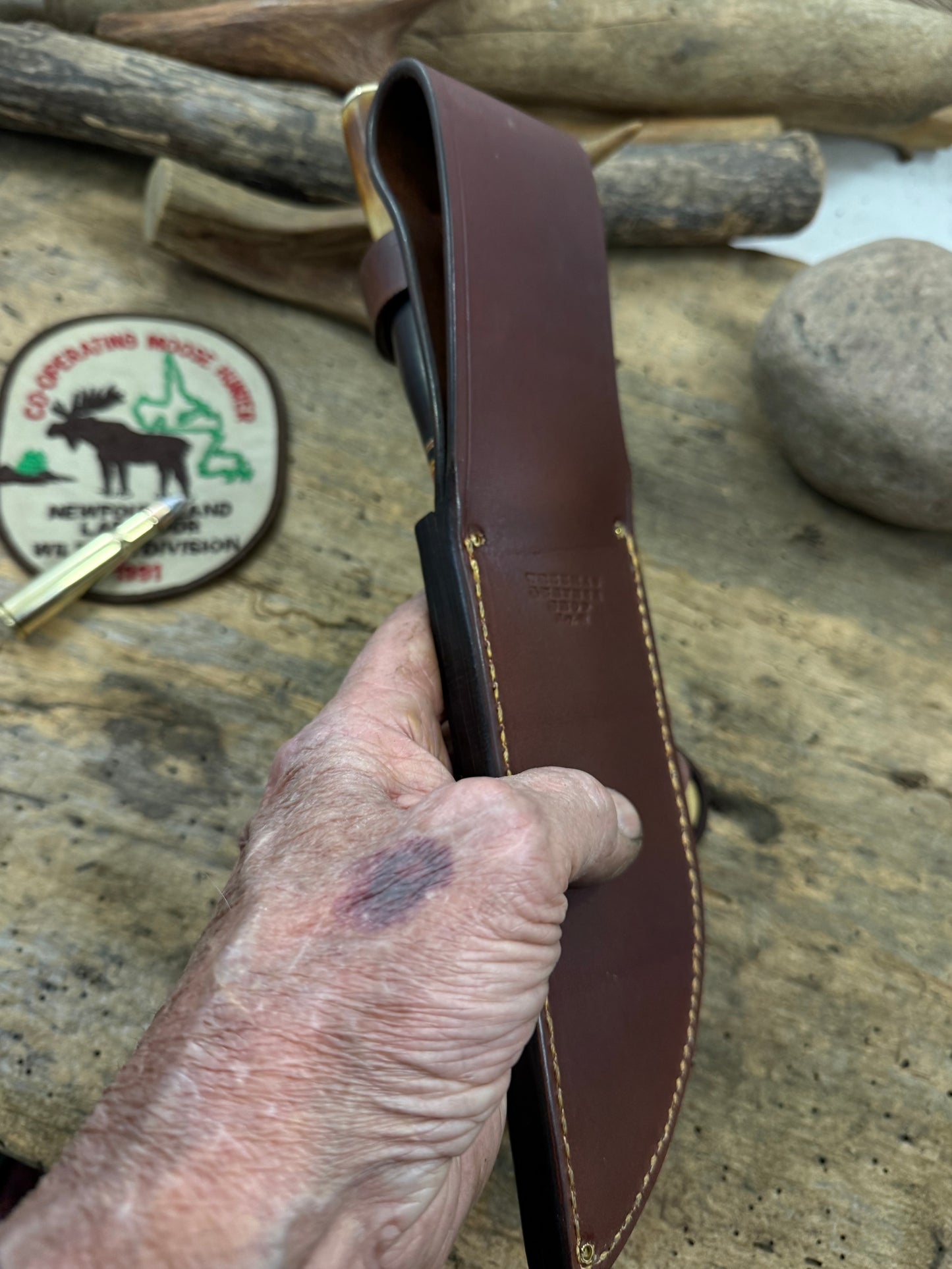 Big SIX Hammer Mark Hunter  Horse Hide Crotch Stag Pinned butt Caps