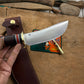 Treeman Woodcraft 6" Horse hide Crown stag Old School hunting knife