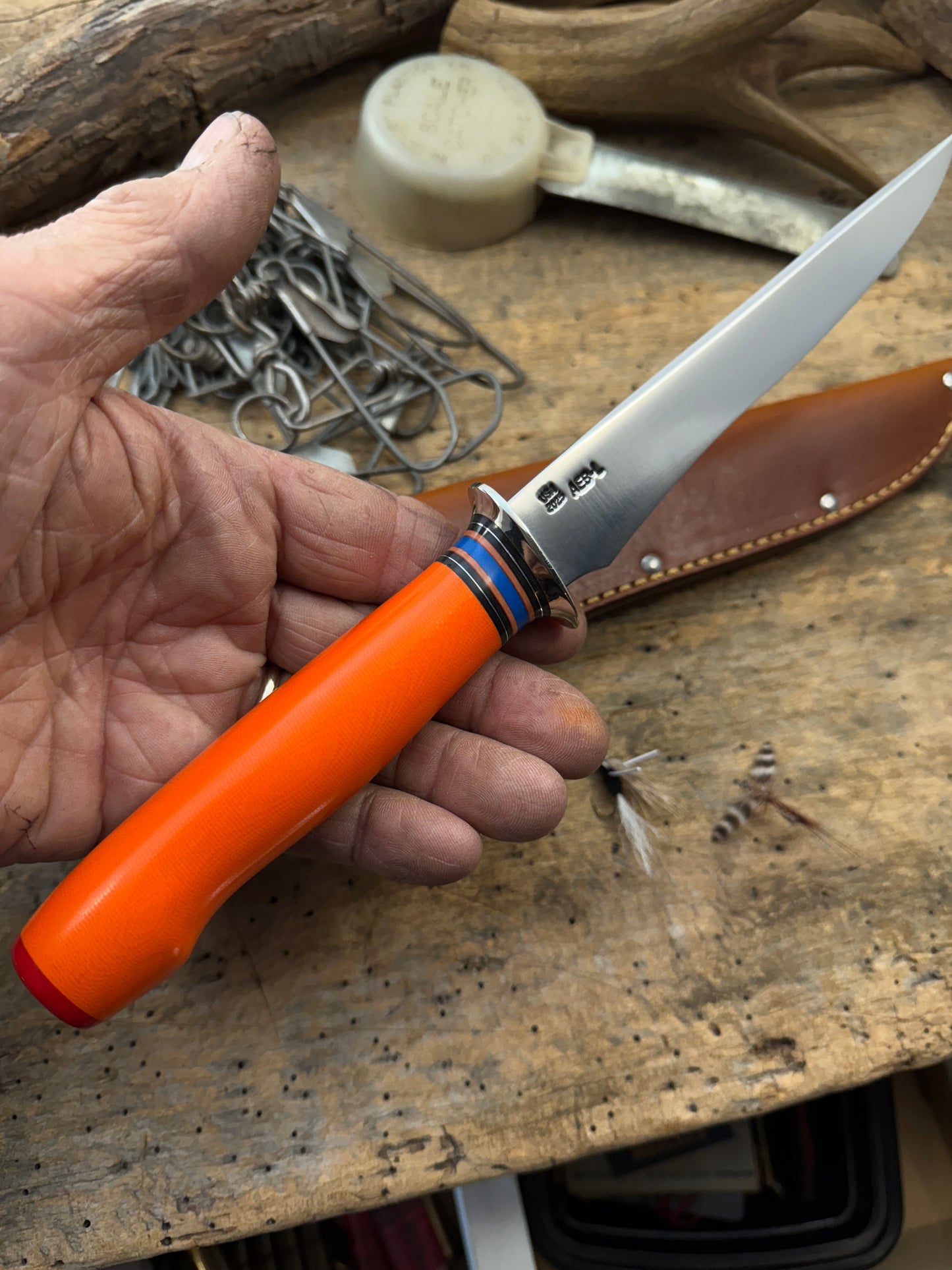 High Vis Orange G10 7" Filet knife AEB-L Stainless