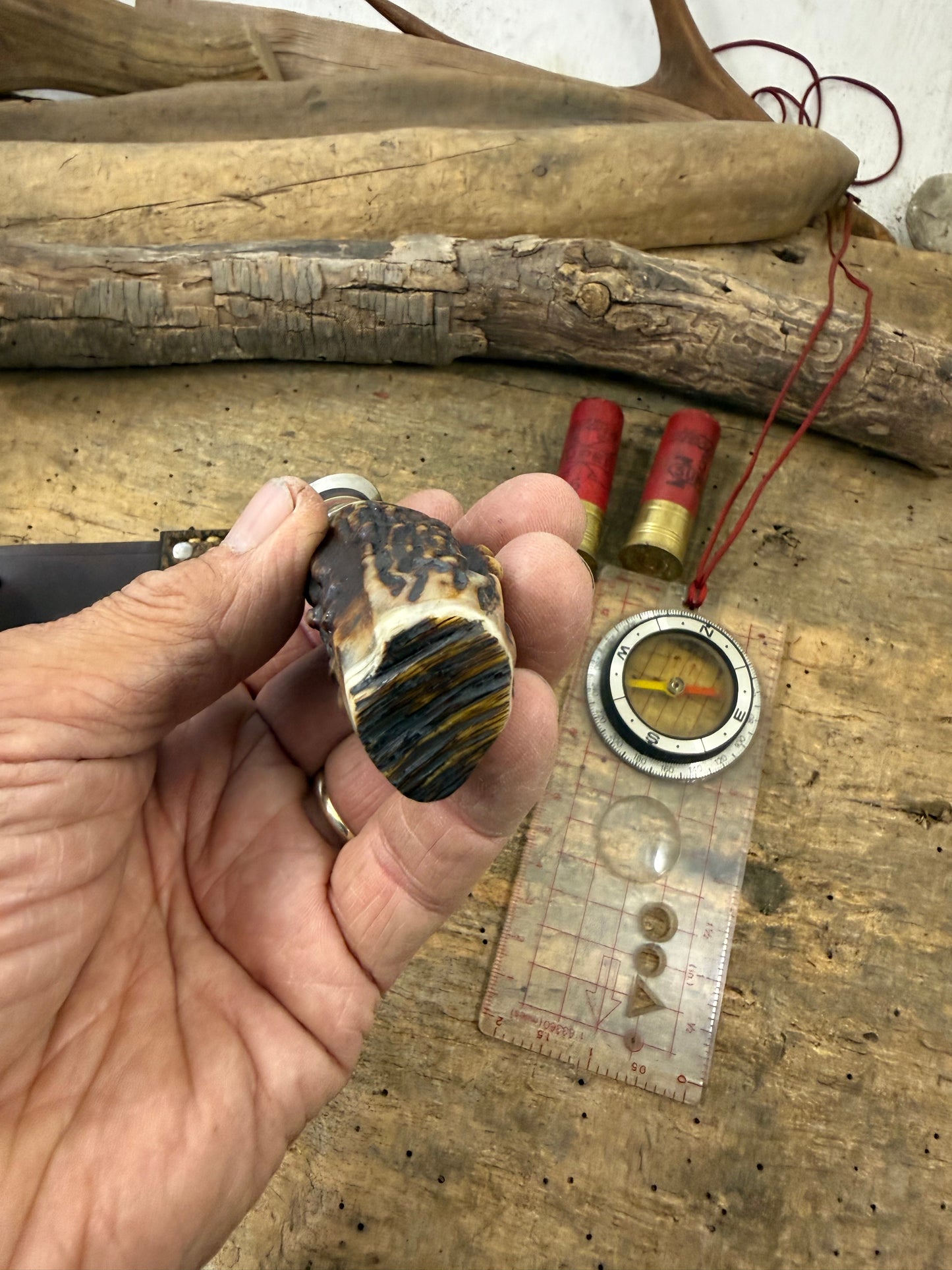 Treeman 4" Special Hunter Nickel AAA Old Stag Ox Butt Cap