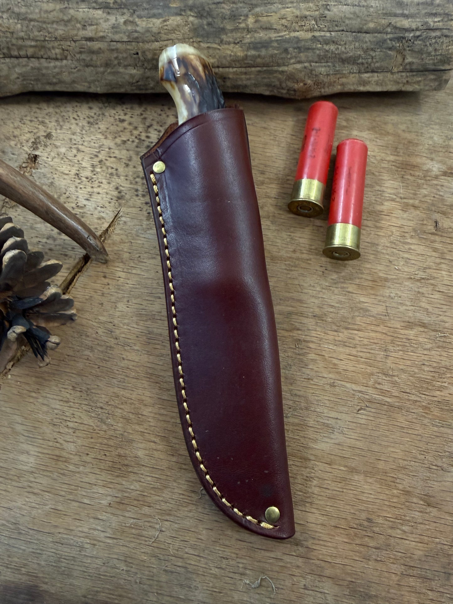 Trout & Bird Sticker AEB-L Stainless Old Stag Sheep Horn Butt