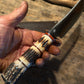 Treeman 3 Piece Sambar Stag 7" knife Nickel Silver Shark Sheath