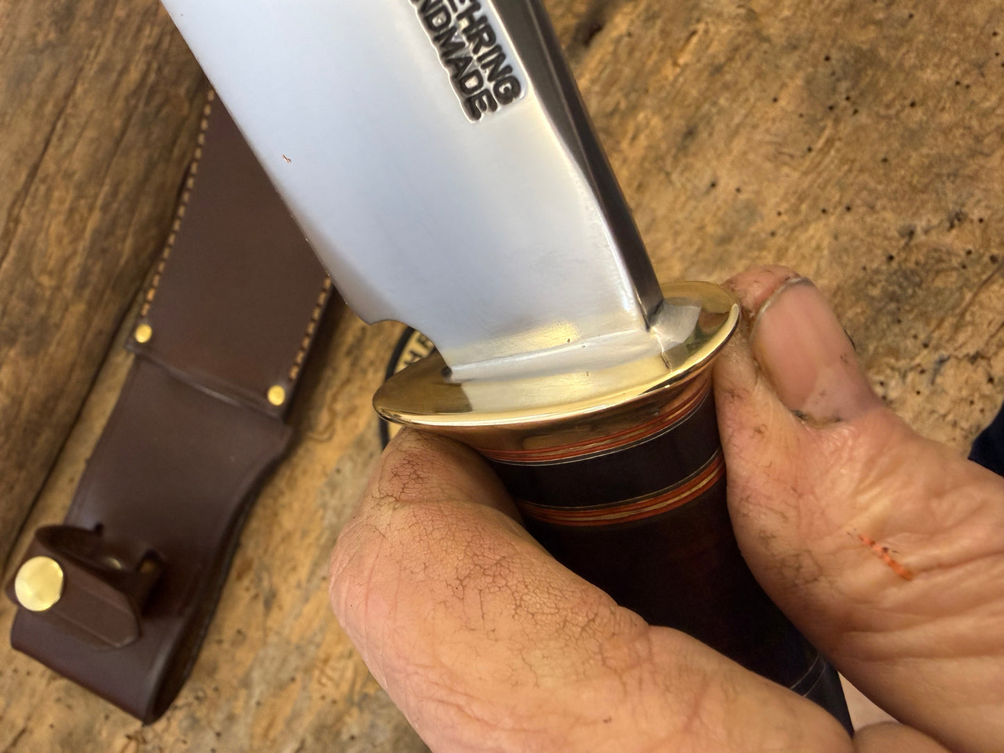 Treeman Woodmonk 5 1/2" Blade Horse hide Crown Stag