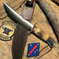 J. Behring 7 1/2" Skull Fighter Sambar Stag AEB-L stainless Blade Old School Aluminum Butt