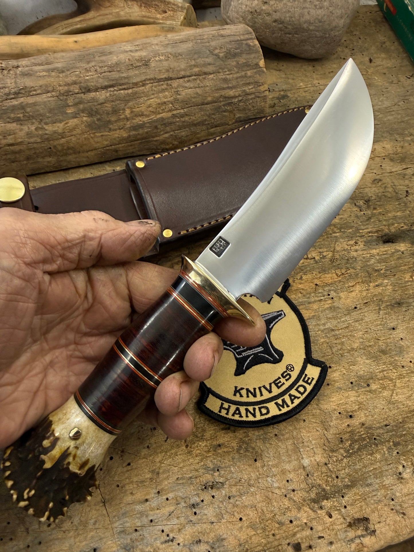 Treeman Woodmonk 5 1/2" Blade Horse hide Crown Stag