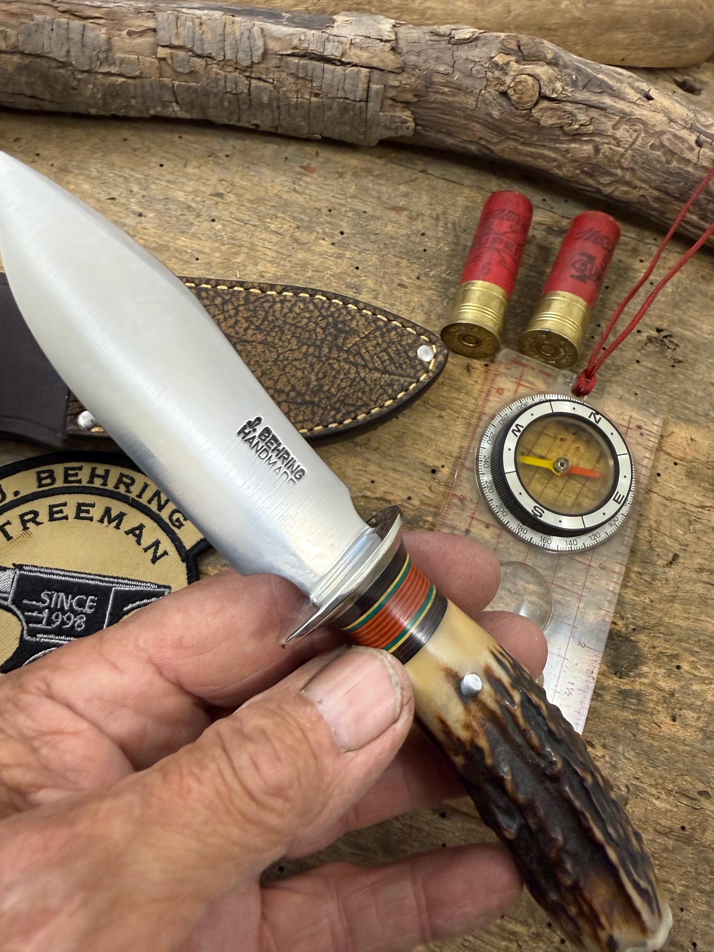 Treeman 4" Special Hunter Nickel AAA Old Stag Ox Butt Cap