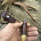 Treeman 4 1/2" Trout & Bird Nickel Horse Hide Crown Beaver Tail