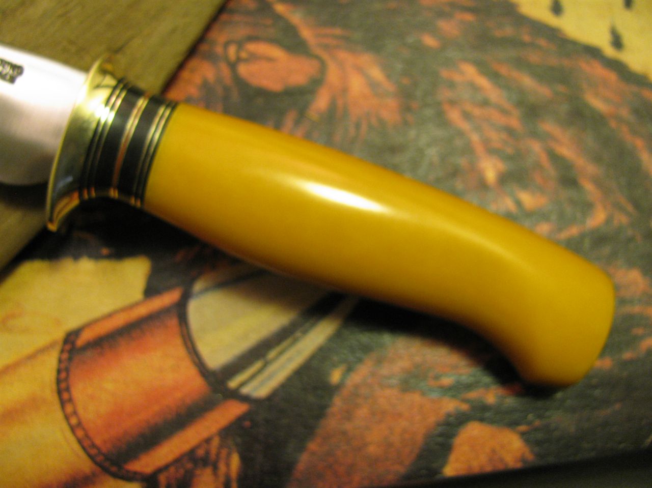 Trout & Deer 4" Yellow Micarta