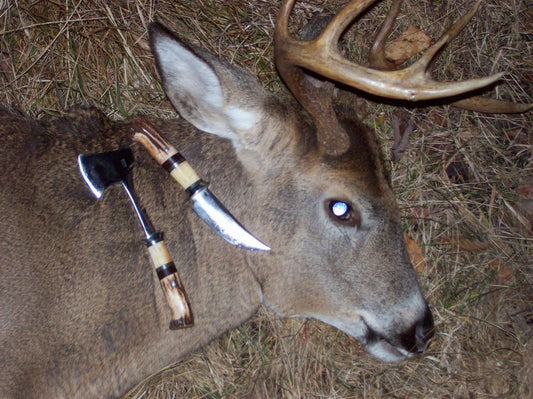 Knife Axe Combo set Ivory Stag