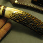 J. Behring Made Double Skull Stag Fighter 6 1/2" Blade 