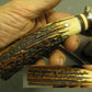 J. Behring Made Double Skull Stag Fighter 6 1/2" Blade 