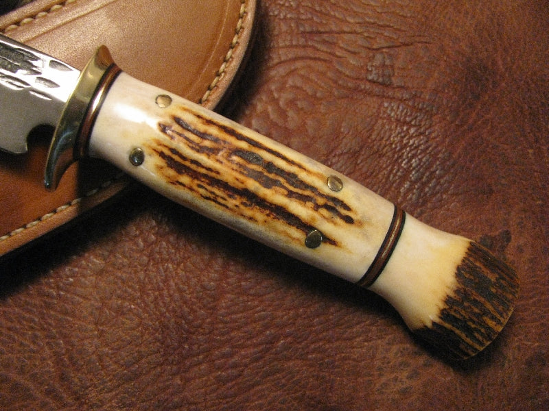 J. Behring Handmade 4 Pin Stag Stag Trout & Deer knife 