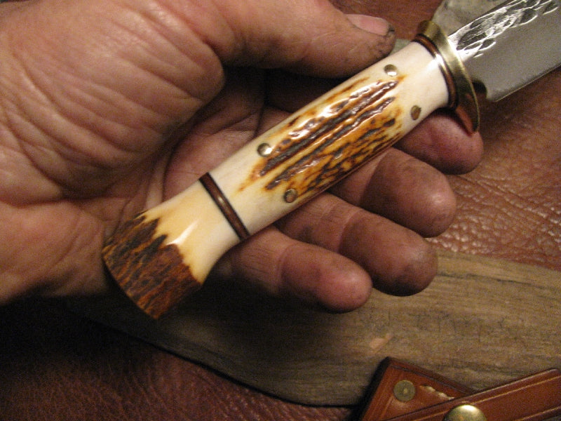 J. Behring Handmade 4 Pin Stag Stag Trout & Deer knife 