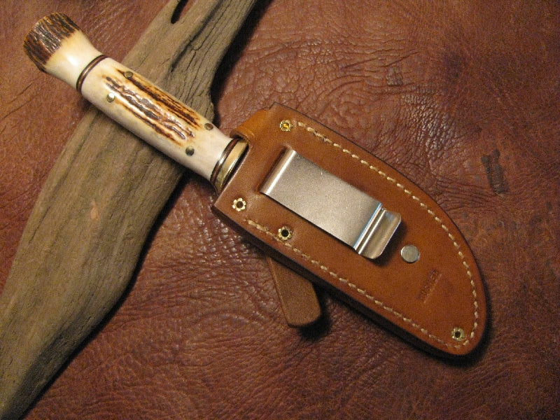 J. Behring Handmade 4 Pin Stag Stag Trout & Deer knife 
