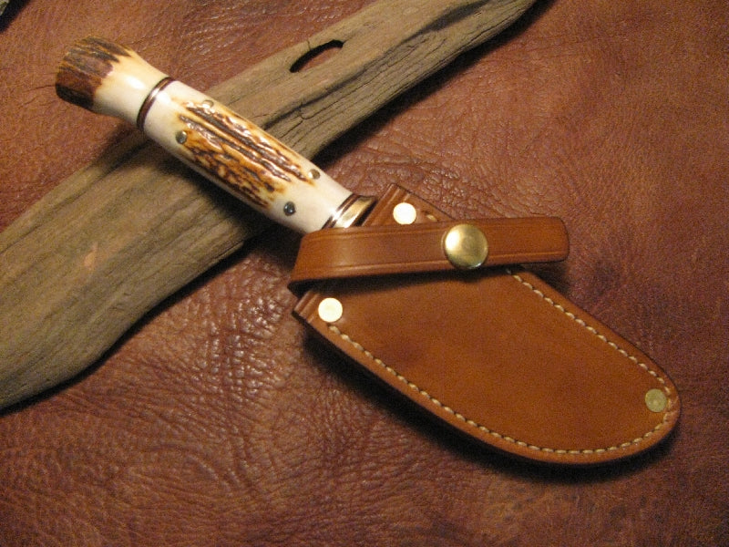 J. Behring Handmade 4 Pin Stag Stag Trout & Deer knife 