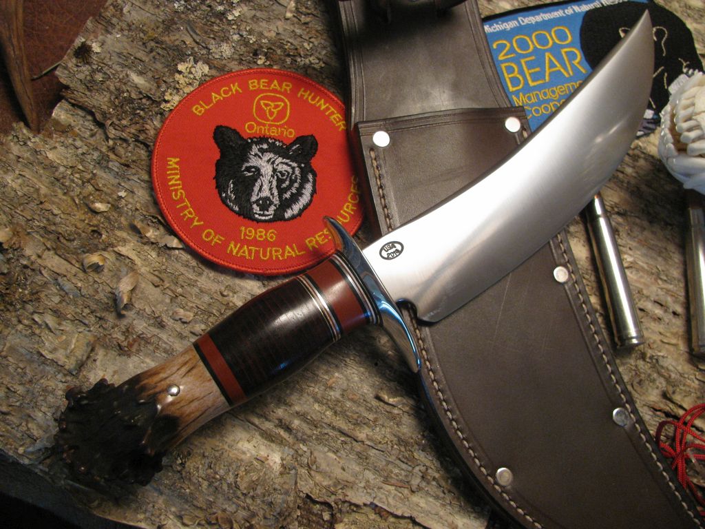 Treeman 8" Classic Scagel Style  Camp Knife leather Crown Stag!