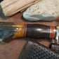 Large Camp Axe  Horse Hide Sambar Crotch Domed Brass Butt Caps 