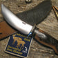 ***Treeman Woodmonk Ivory Sledrunner Handle ~ 1st  Beavertail Sheath out of our leather shop !!