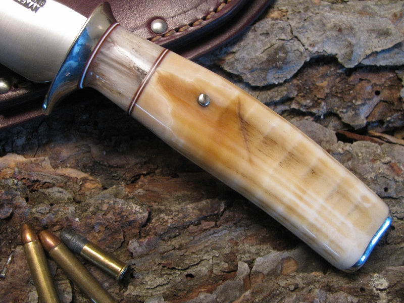 J. Behring Treeman Handmade Musk Ox & Hippo Ivory Deer & Trout Knife 