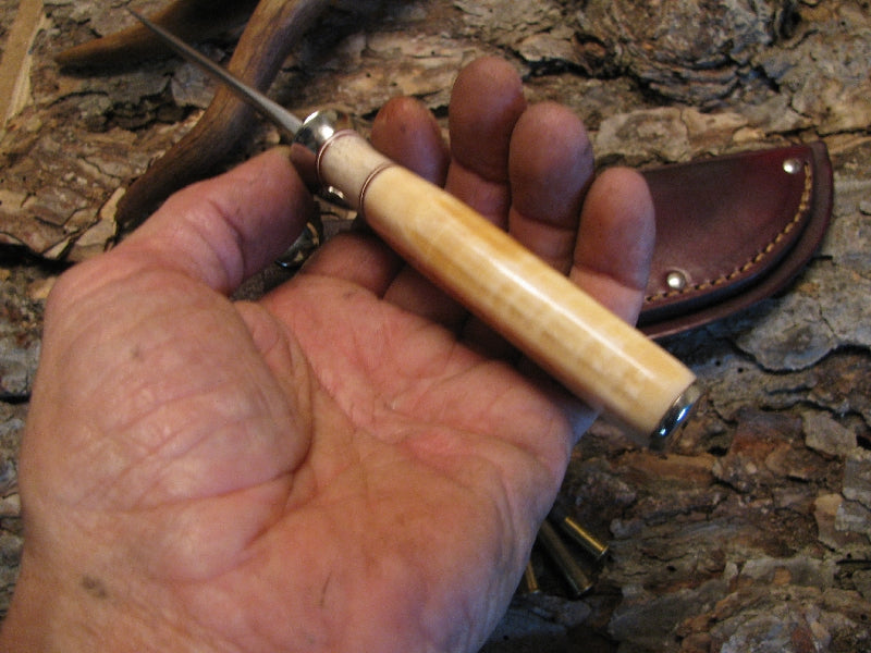 J. Behring Treeman Handmade Musk Ox & Hippo Ivory Deer & Trout Knife 