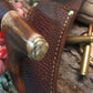  Scagel Drop Tine upswept Skinner Brass butt cap Beaver Tail Treeman Leather shop sheath 