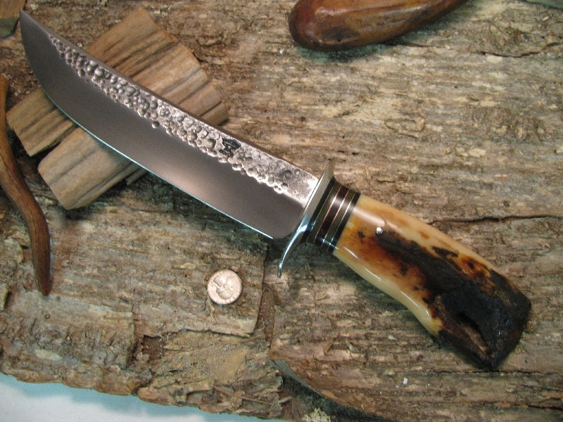 11" Hammermark Camp Knife Sled Runner Ivory Handle 
