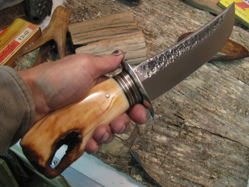 11" Hammermark Camp Knife Sled Runner Ivory Handle 