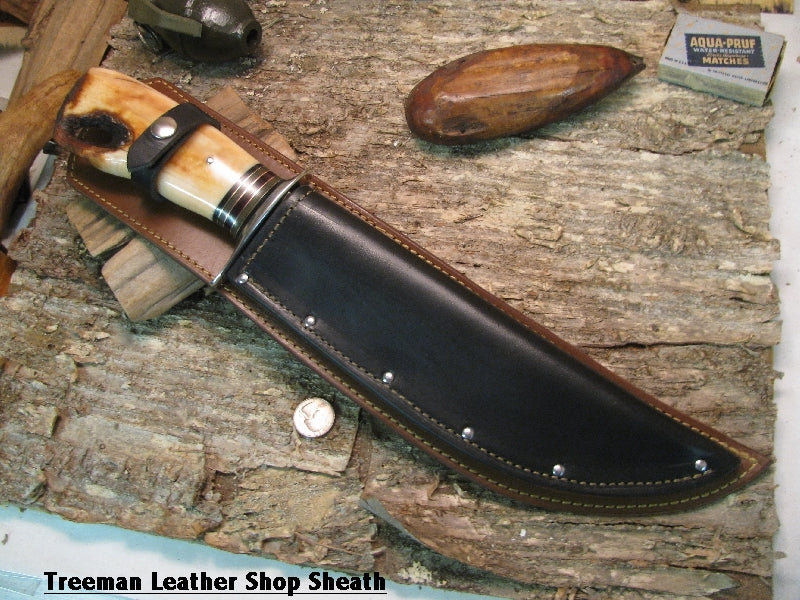 11" Hammermark Camp Knife Sled Runner Ivory Handle 