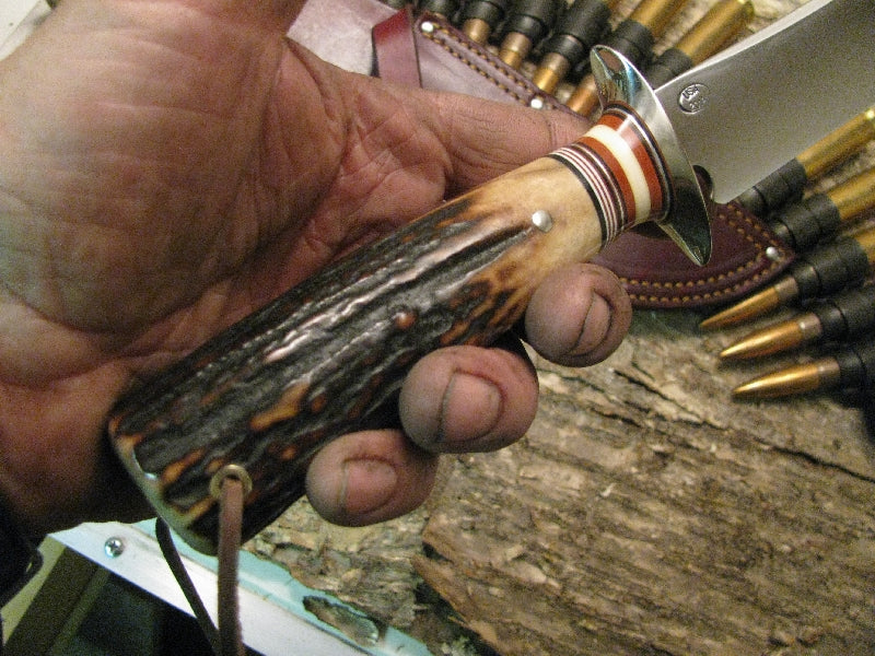 J. Behring Handmade Treeman 7" Humpback Double Skull Fighter Stag