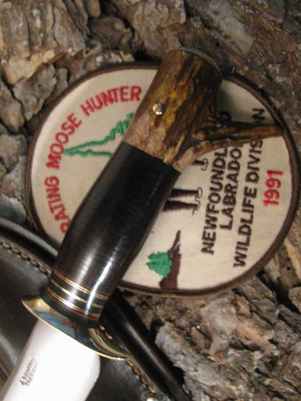 Treeman Handmade Drop Tine Hunter Brass Butt Old School Scagel Style Pancake Sheath. 