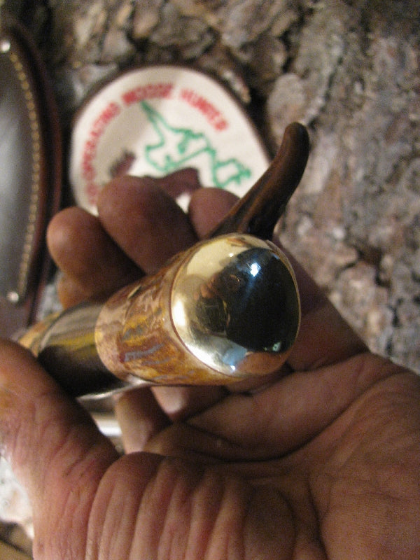 Treeman Handmade Drop Tine Hunter Brass Butt Old School Scagel Style Pancake Sheath. 