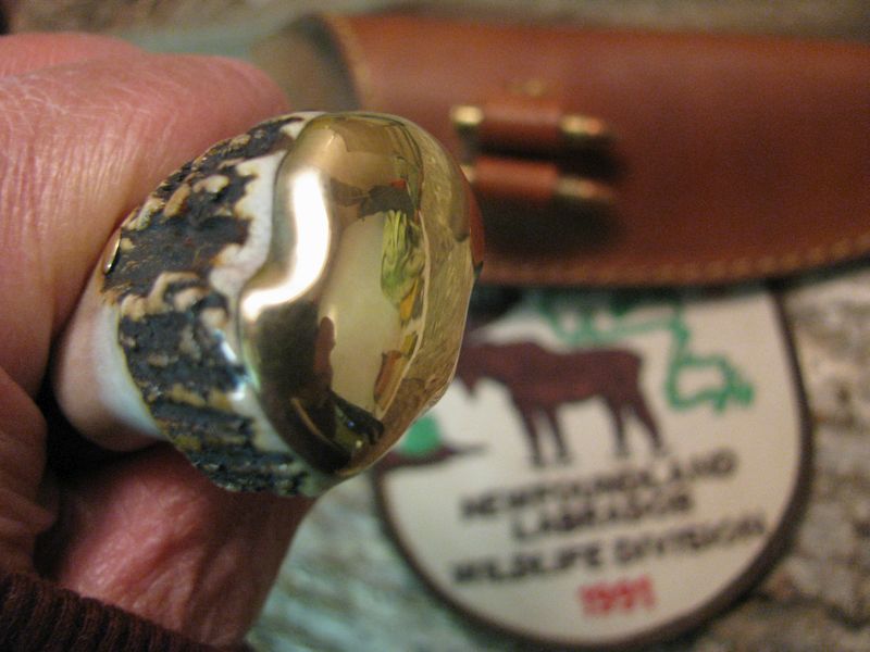 Trout & Deer Leather /Stag Brass Butt Cap "Last Two Sheath "