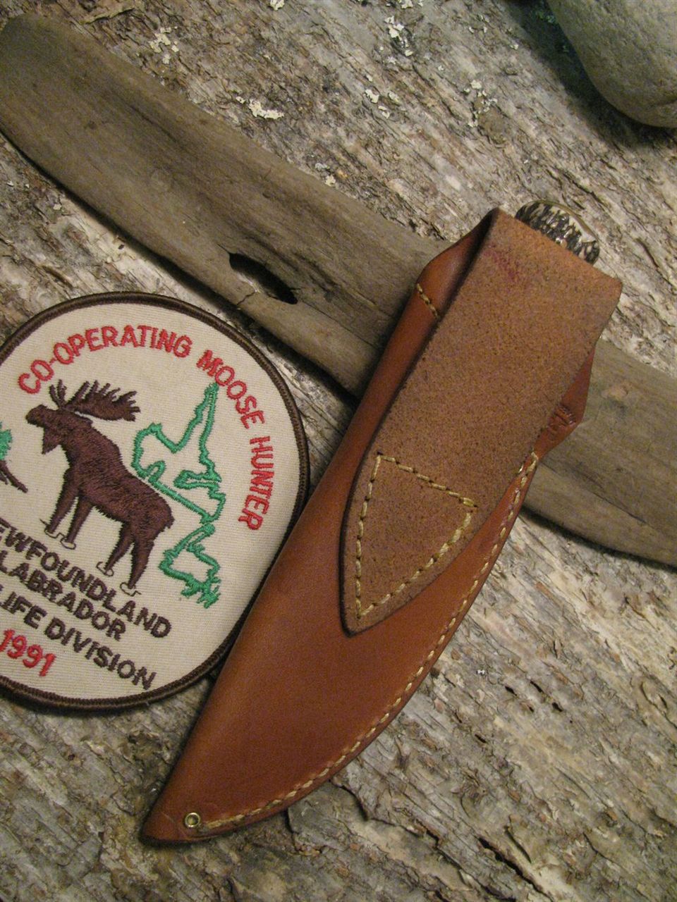 Trout & Deer Leather /Stag Brass Butt Cap "Last Two Sheath "