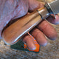 Artifact Fossil Walrus Ivory  5" Ostritch Leg Sheath