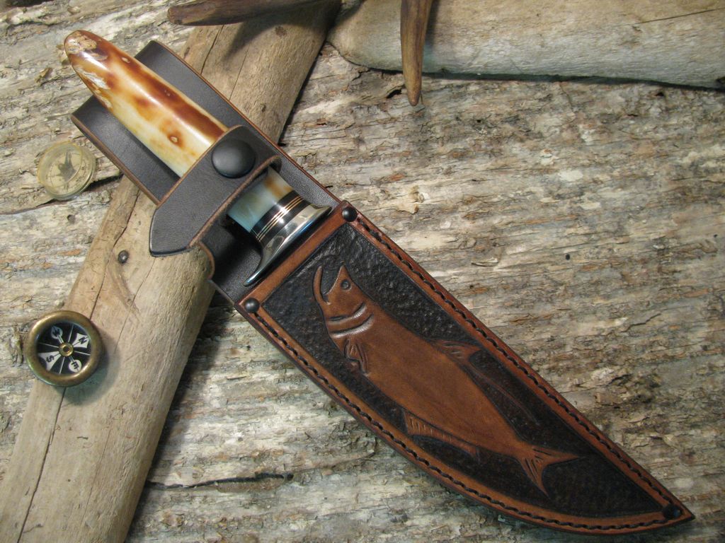 J. Behring Handmade Ivory Filet Knife Tarpon Sheath