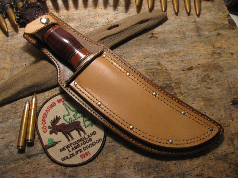 J. Behring Treeman Handmade 8" Camp KNife Crown Stag