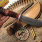 J. Behring Treeman Handmade 8" Camp KNife Crown Stag