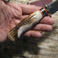  J.Behring handmade Trout & Deer Stag Ivory Butt cap 