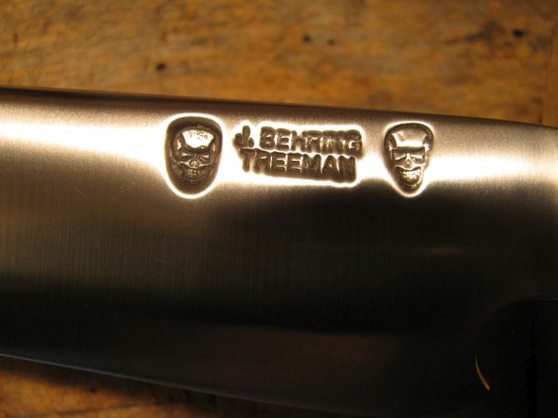 Treeman Double Skull Stag Fighter 8 1/2" Hand Forged Blade 
