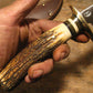 Treeman Double Skull Stag Fighter 8 1/2" Hand Forged Blade 