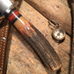 J. Behring Handmade Big 6" Hunter Nickel Stabilized Sanbar Stag Musk Ox Butt cap