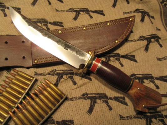 J.Behring Treeman Handmade Skull Fighter Crotch stag horsehide 8 1/2" blade